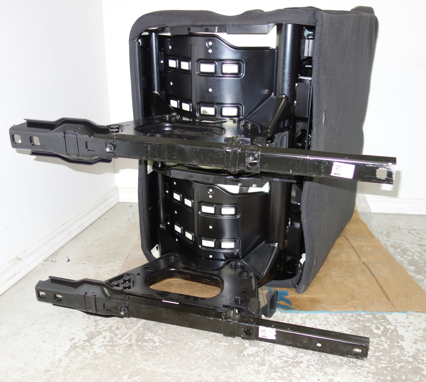 Ford Transit Passenger Van 2018 Black Cloth Quick Release Universal Fit 2 Position 31 in. Left Double Bench Seat Cargo Sprinter Savanna VANLIFE