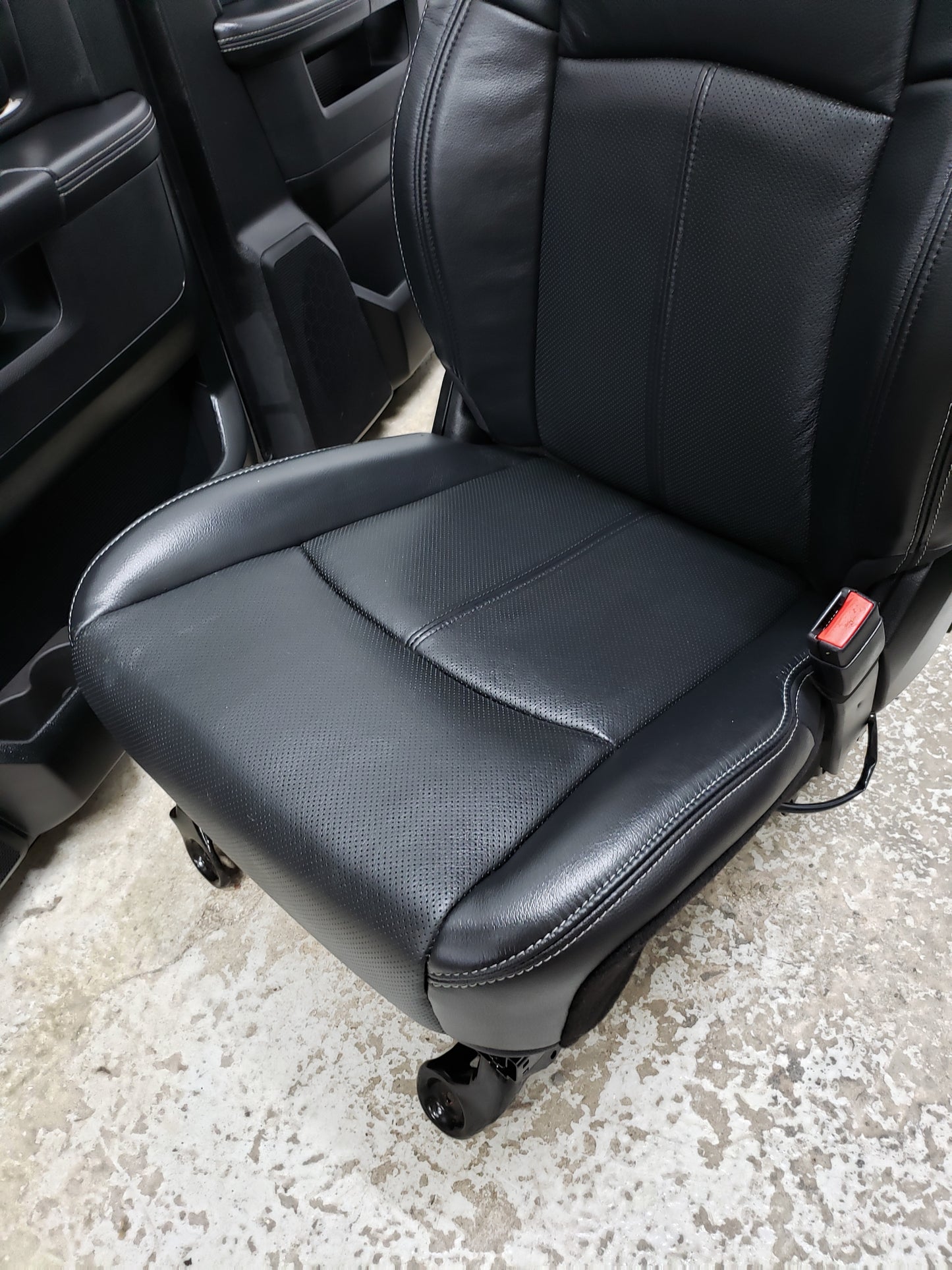 Dodge Ram 2018 BLACK LEATHER Truck Seats Console Door Pad Laramie