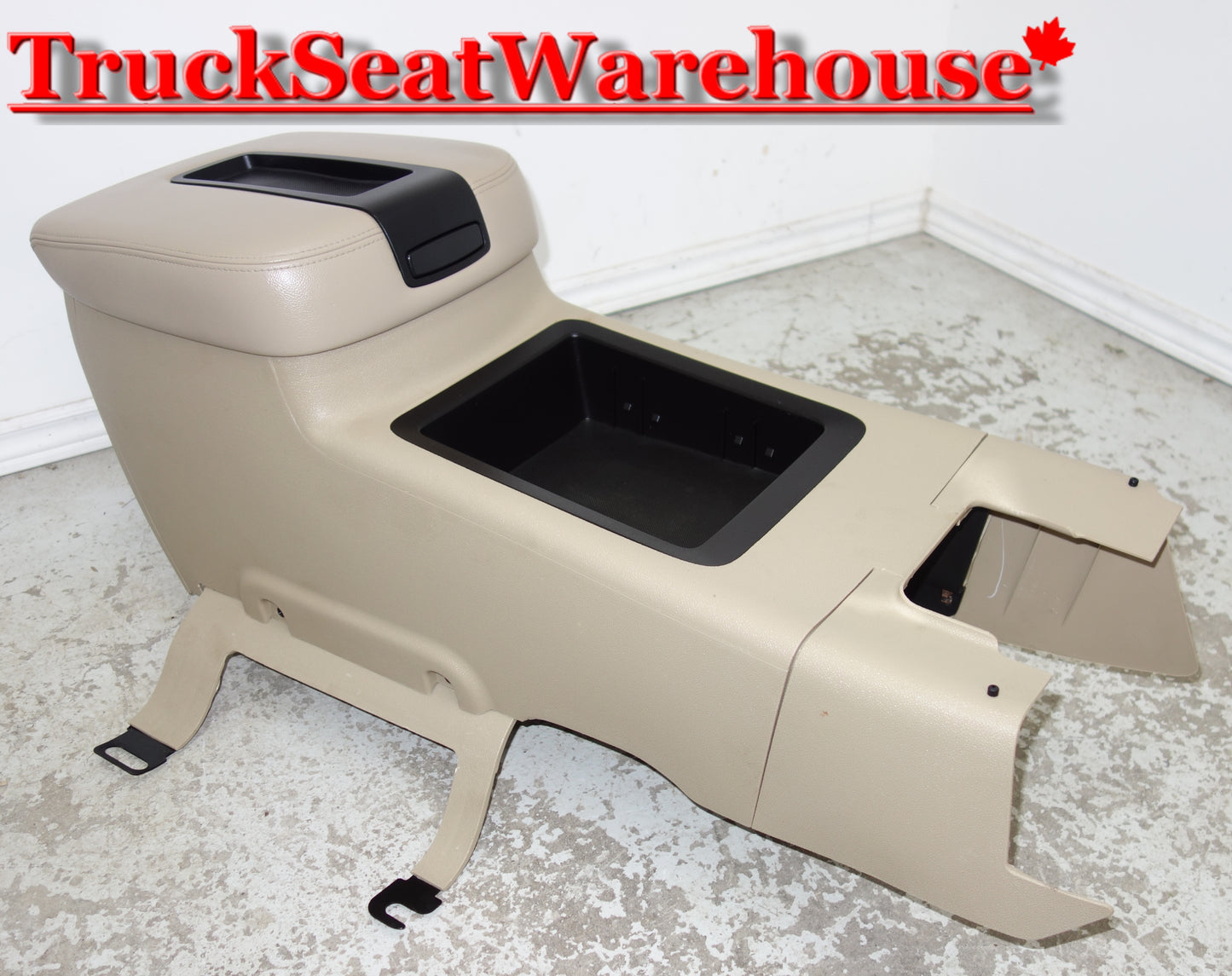 Tan plastic storage console from a 2012 Chevy Silverado . Will fit 2007-14 style Chevy GMC truck . Silverado Sierra Yukon Tahoe Suburban
