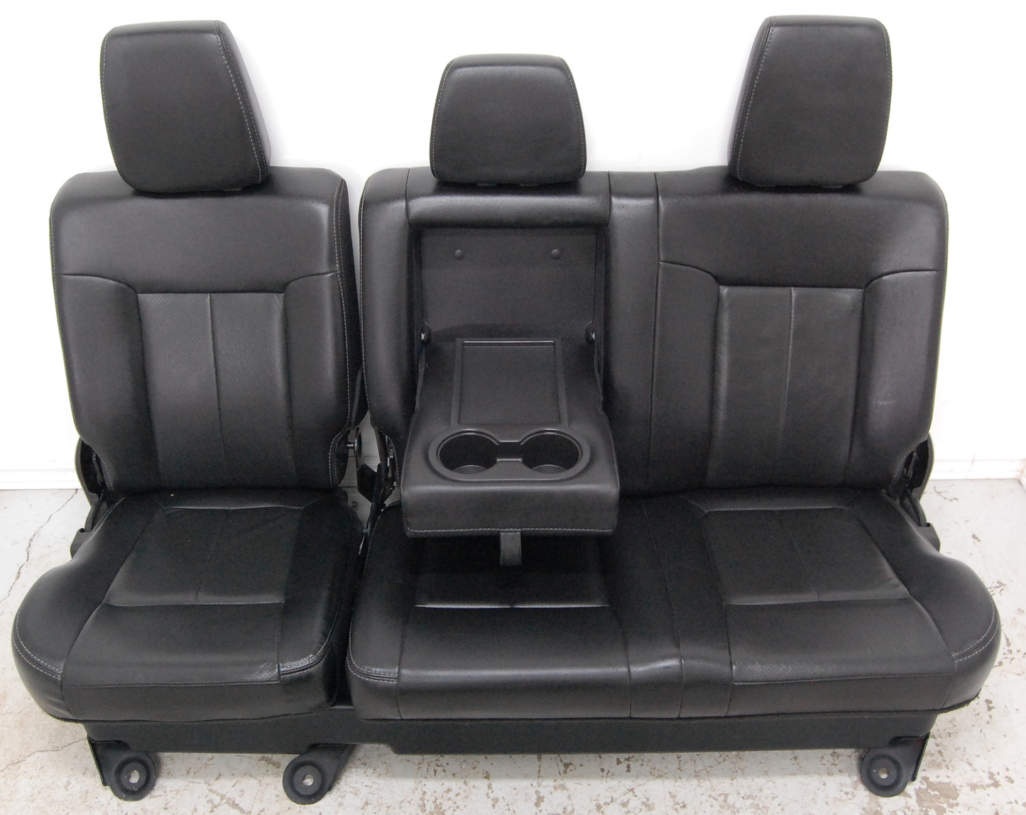 Ford F250 Superduty BLACK LEATHER Truck Seats Power Heated Cooled with Console