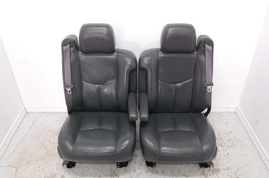 Chev Truck 05 Yukon Tahoe BLACK LEATHER Front Seats Suburban