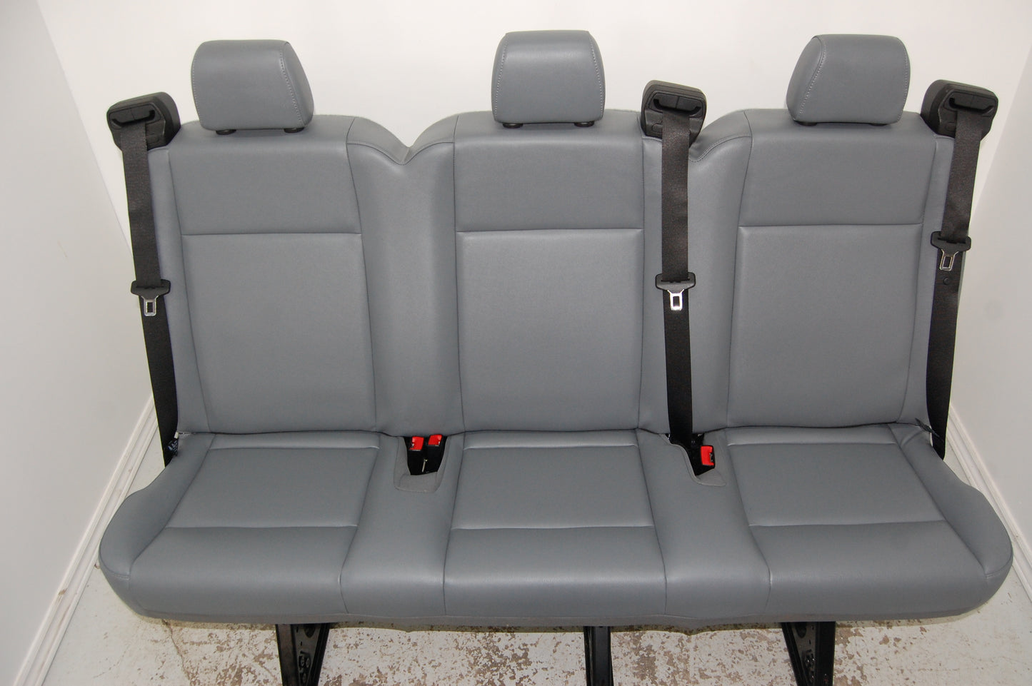 Ford Transit Passenger Van 2018 Grey Vinyl Removeable 63 inch 3 Seater Triple Bench Seat Integrated Seatbelts Cargo VANLIFE PROMASTER SPRINTER Camper