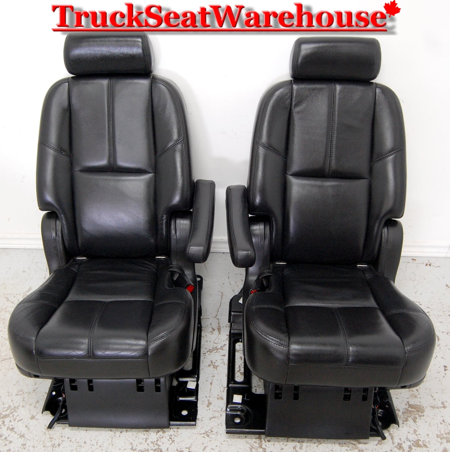 Black Leather captains chairs bucket seats from the 2nd second row of a 2013 Chev Suburban. fits GMC Yukon XL | Escalade ESV |