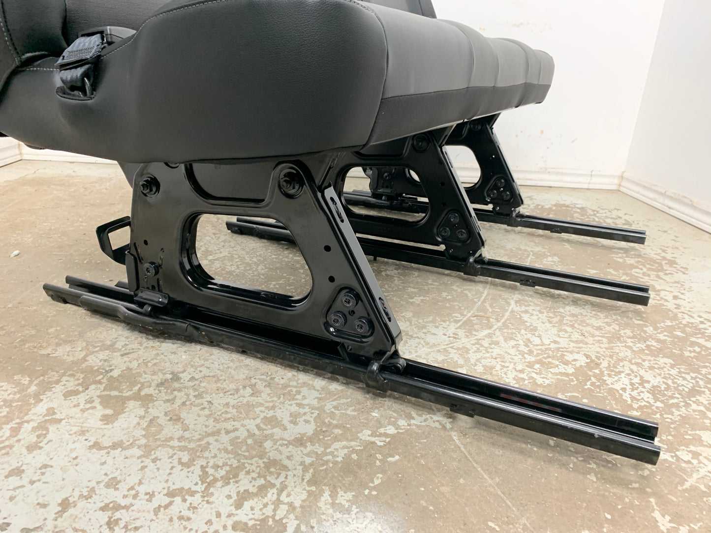 Ford Transit Passenger Van 2020 Black Vinyl 63 in. Triple Bench Seat Universal Fit Quick Release Removable VANLIFE Cargo Camper Savanna Express