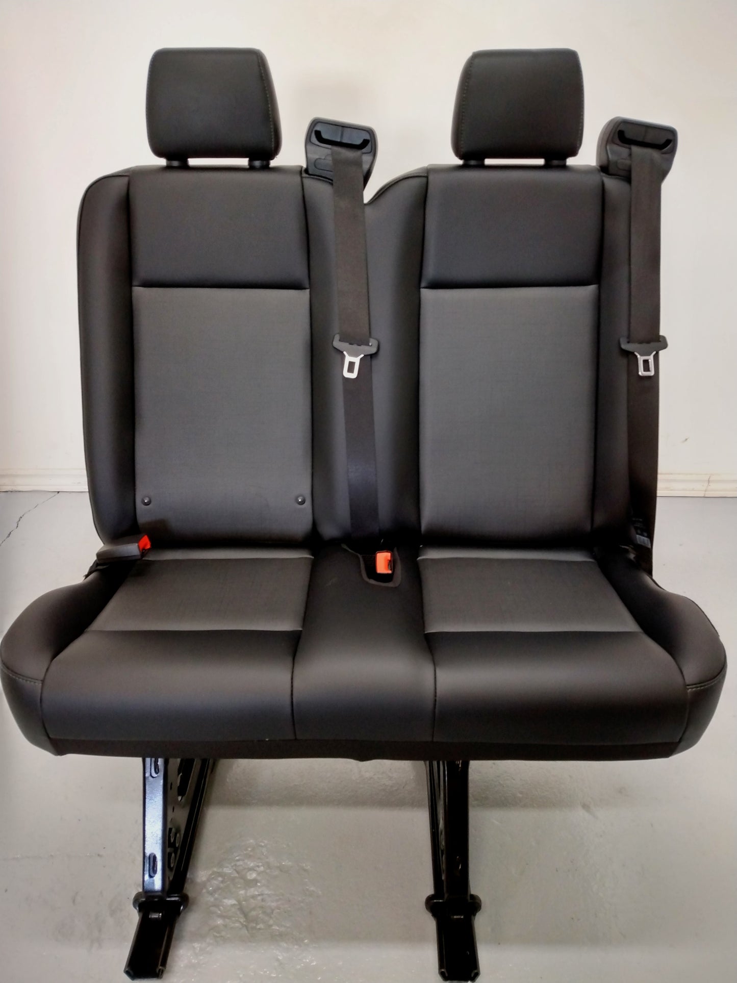 2020 FORD TRANSIT VAN black vinyl 36" wide left side two position bench seat with mounts removeable quick release universal fit custom cargo