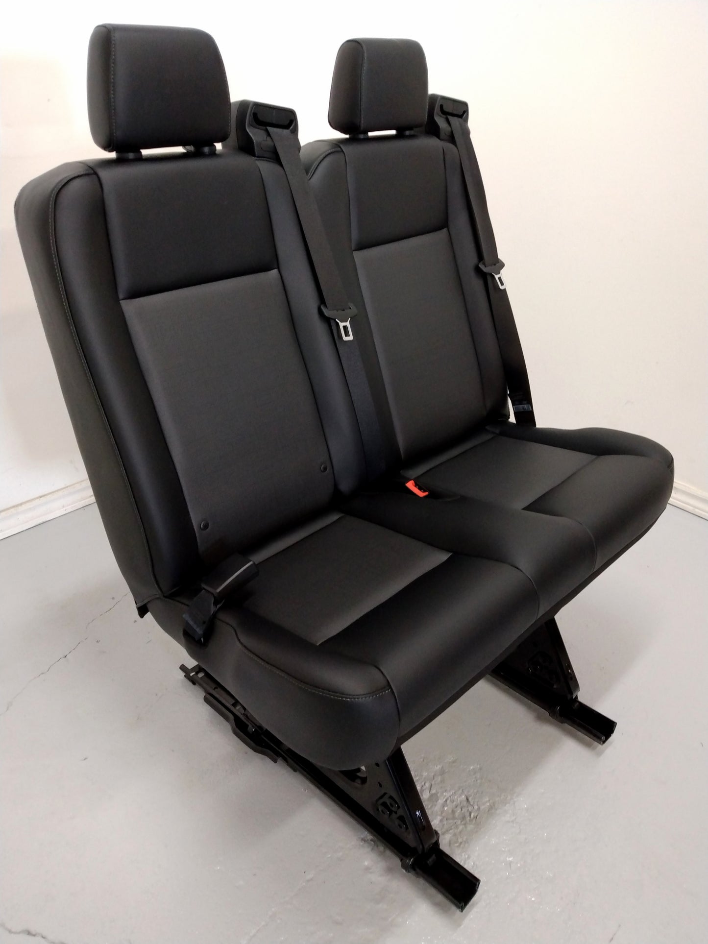 Ford Transit Passenger Van 2020 Black Vinyl 36 in. Left Side 2 Position Double Bench Seat Quick Release Universal Fit VANLIFE Cargo Camper