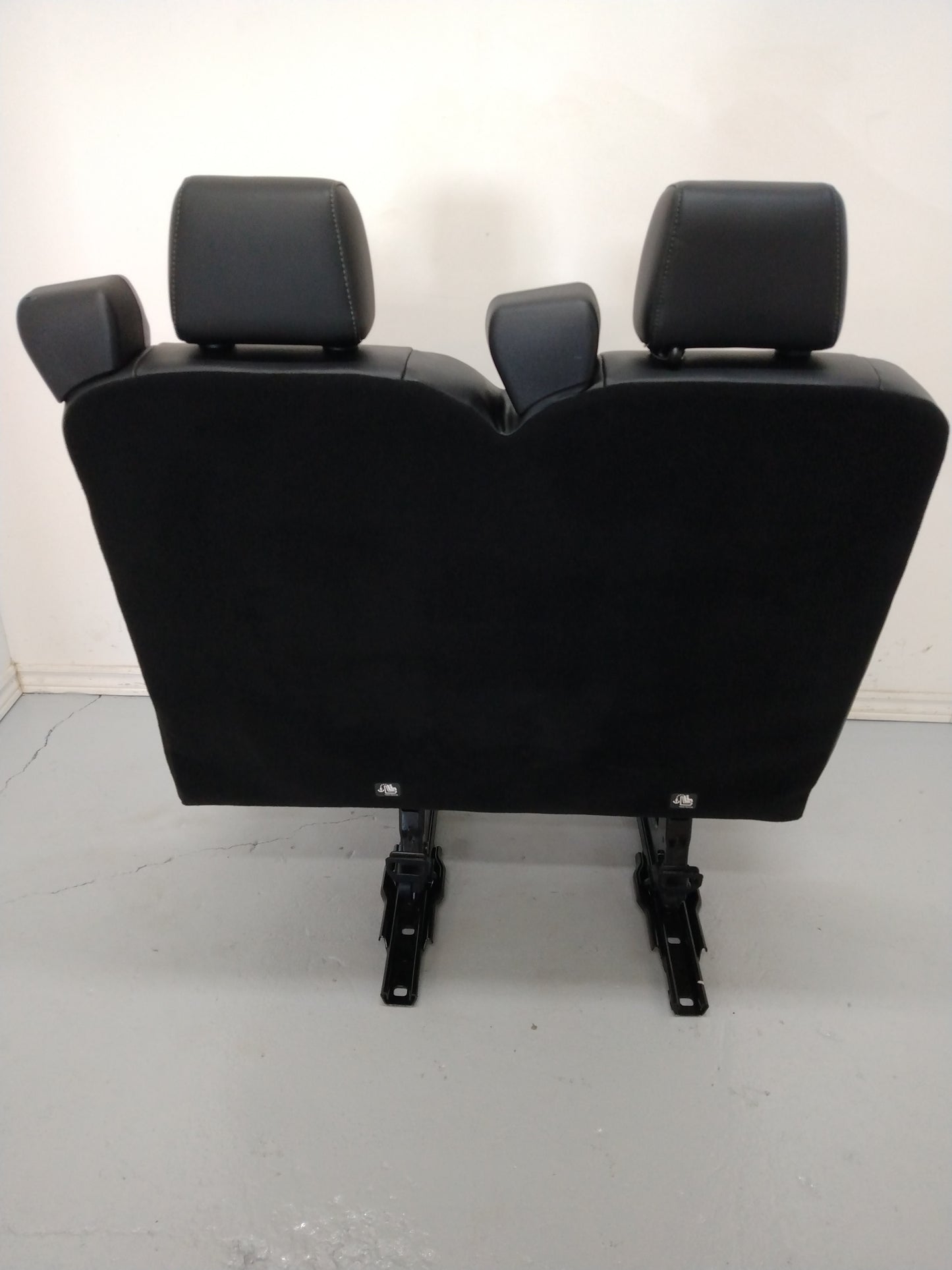 Ford Transit Passenger Van 2020 Black Vinyl 36 in. Left Side 2 Position Double Bench Seat Quick Release Universal Fit VANLIFE Cargo Camper