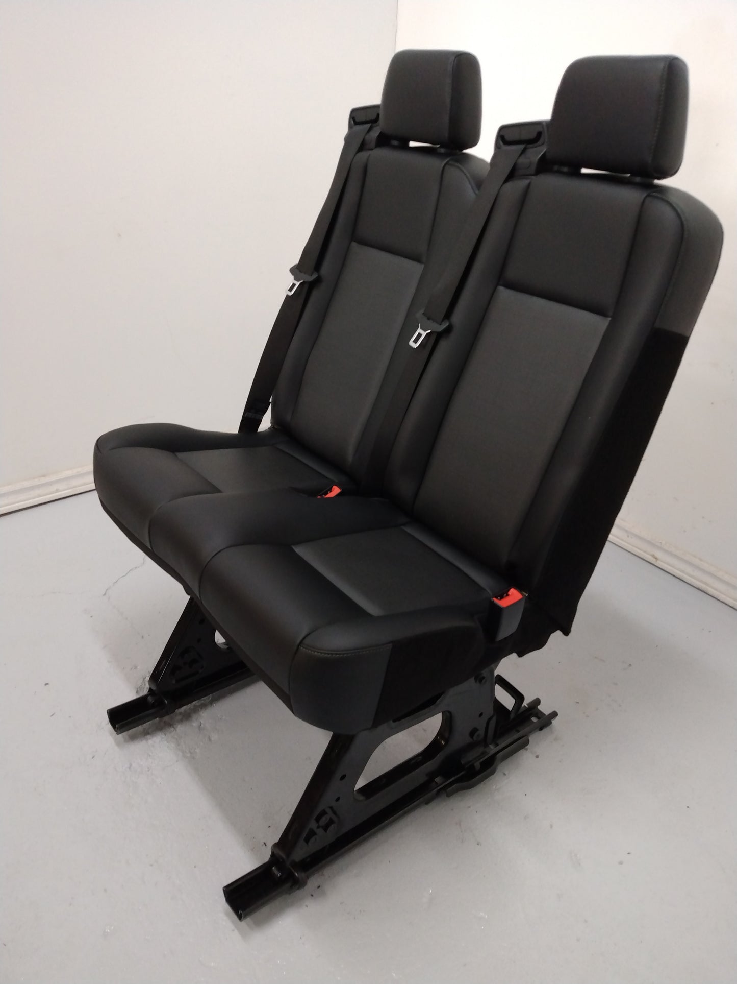 Ford Transit Passenger Van 2020 Black Vinyl 31 in. Removeable Double Right Bench Seat Quick Release Universal Fit VANLIFE Cargo Camper Savanna Express