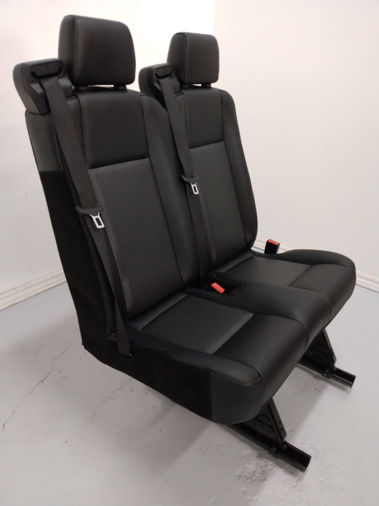 Ford Transit Passenger Van 2020 Black Vinyl 31 in. Removeable Double Right Bench Seat Quick Release Universal Fit VANLIFE Cargo Camper Savanna Express