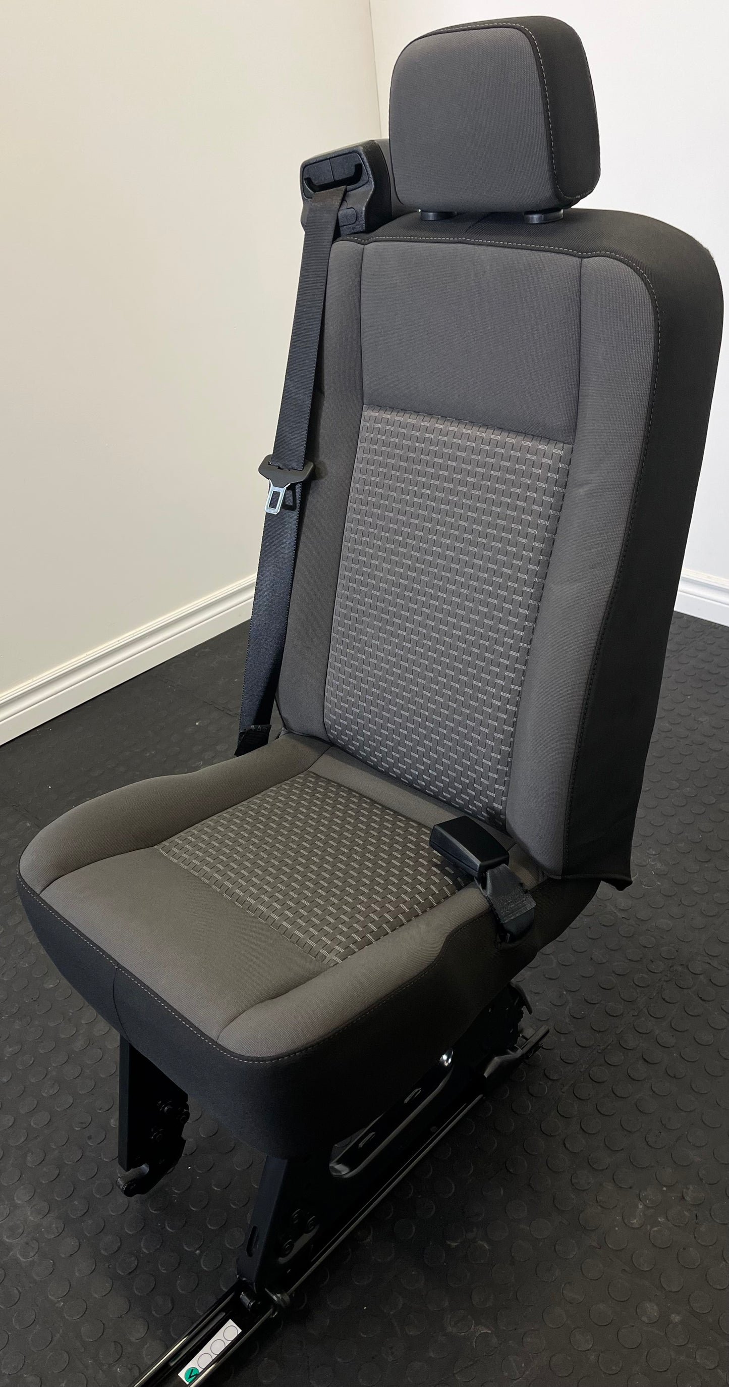 Ford Transit Van Dark Palazzo Grey Cloth Right Front Wheel Well Mounted Single Seat.