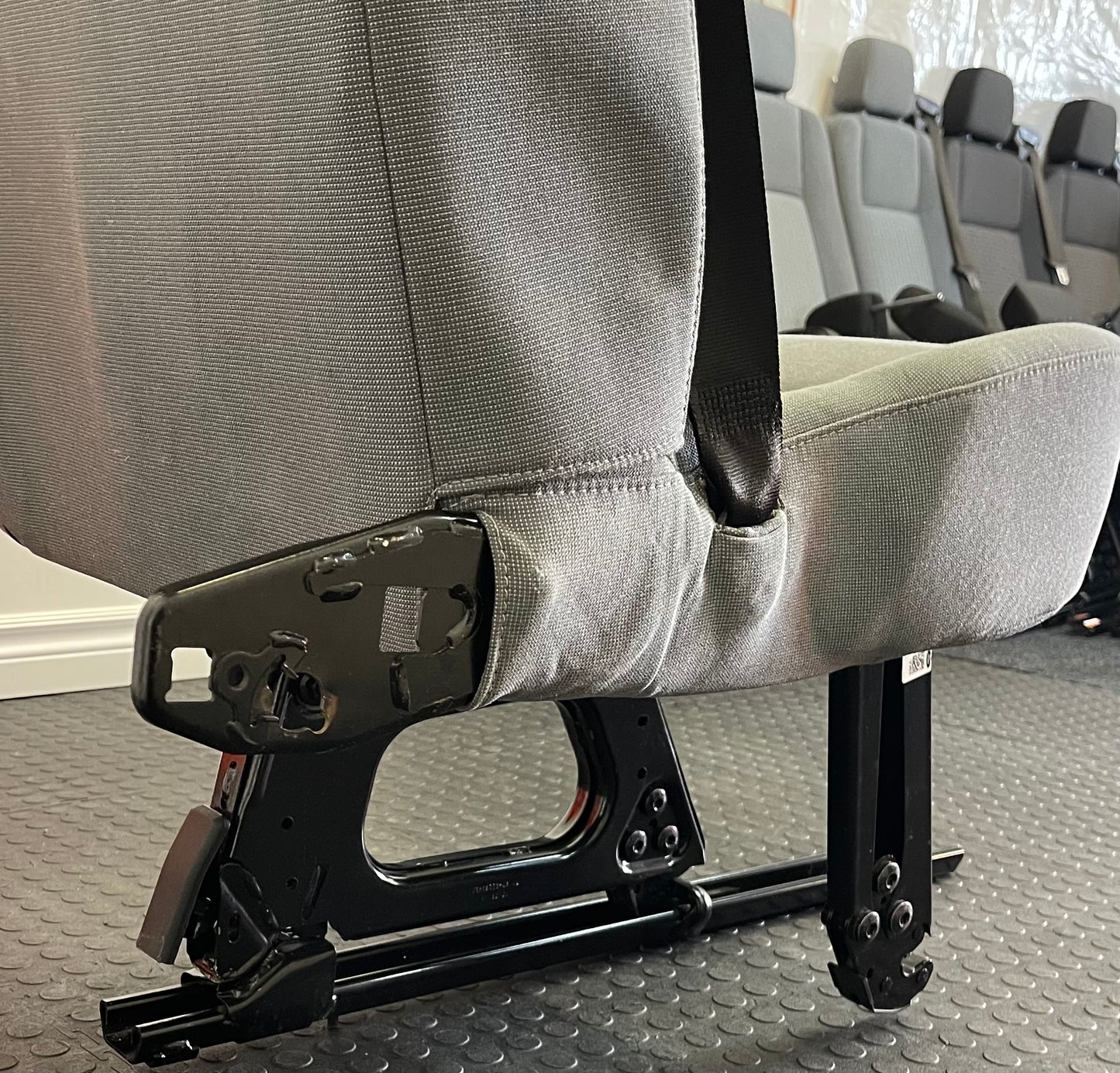 Ford Transit Passenger Seat 2015-2019 Gray Cloth Right Front Wheel Well Mounted Single Seat