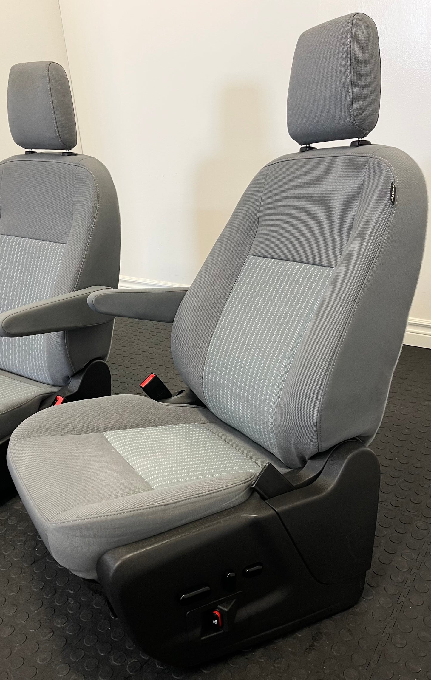 Ford Transit 2015-2019 Grey Cloth Power Driver and Manual Passenger Seats