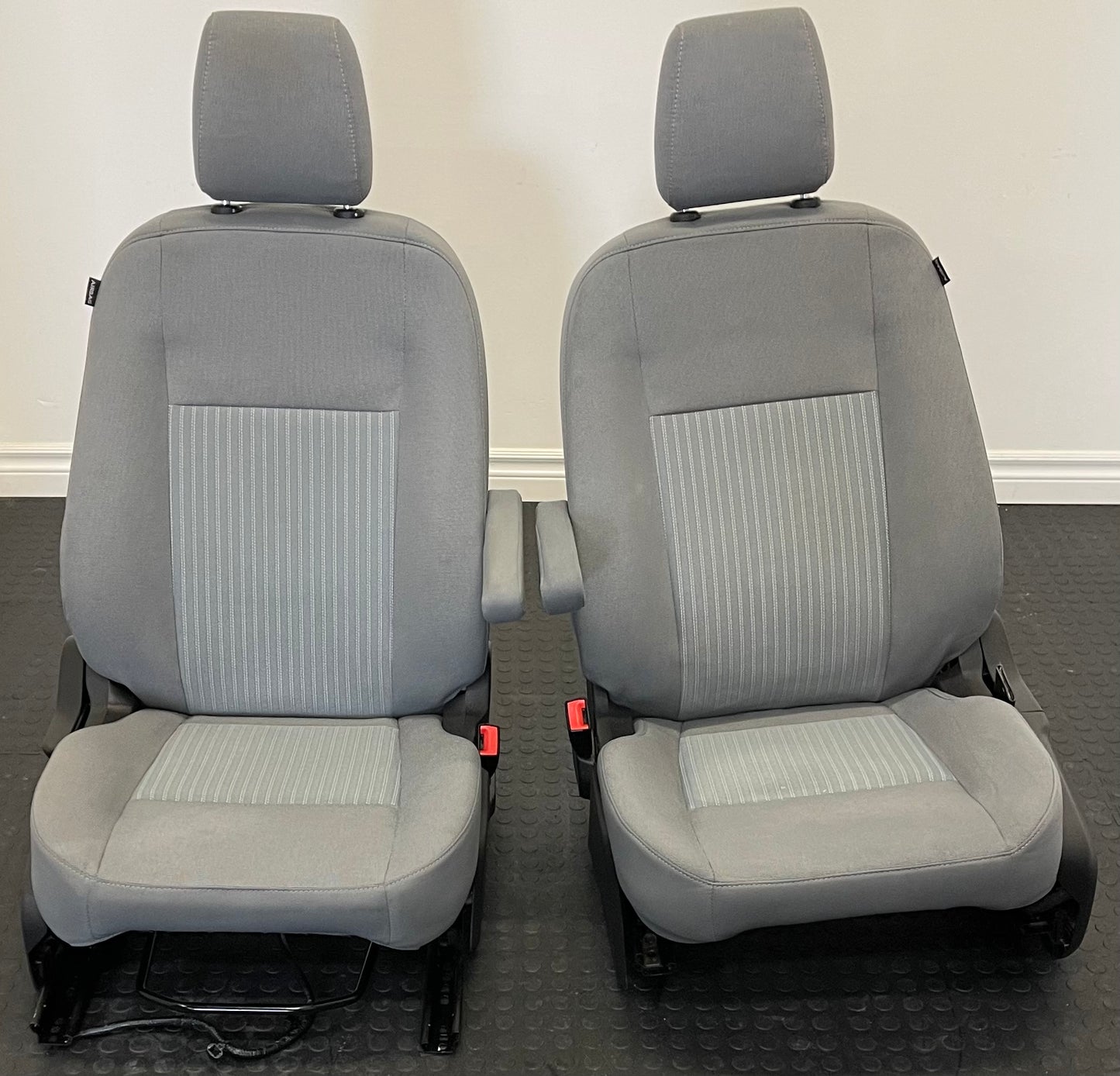 Ford Transit 2015-2019 Grey Cloth Power Driver and Manual Passenger Seats