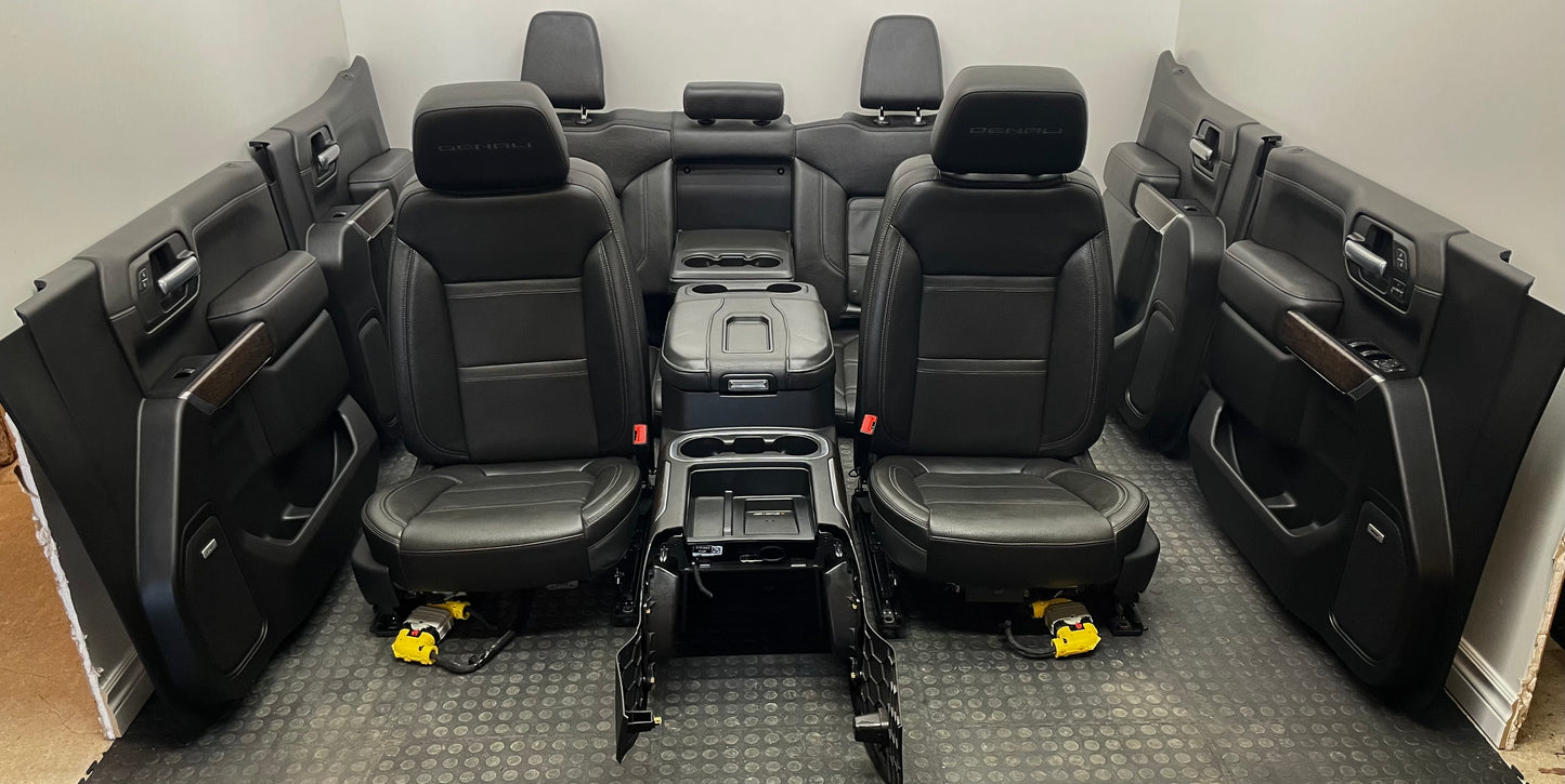 2021 GMC Sierra Denali Crew Cab Black LEATHER Interior.