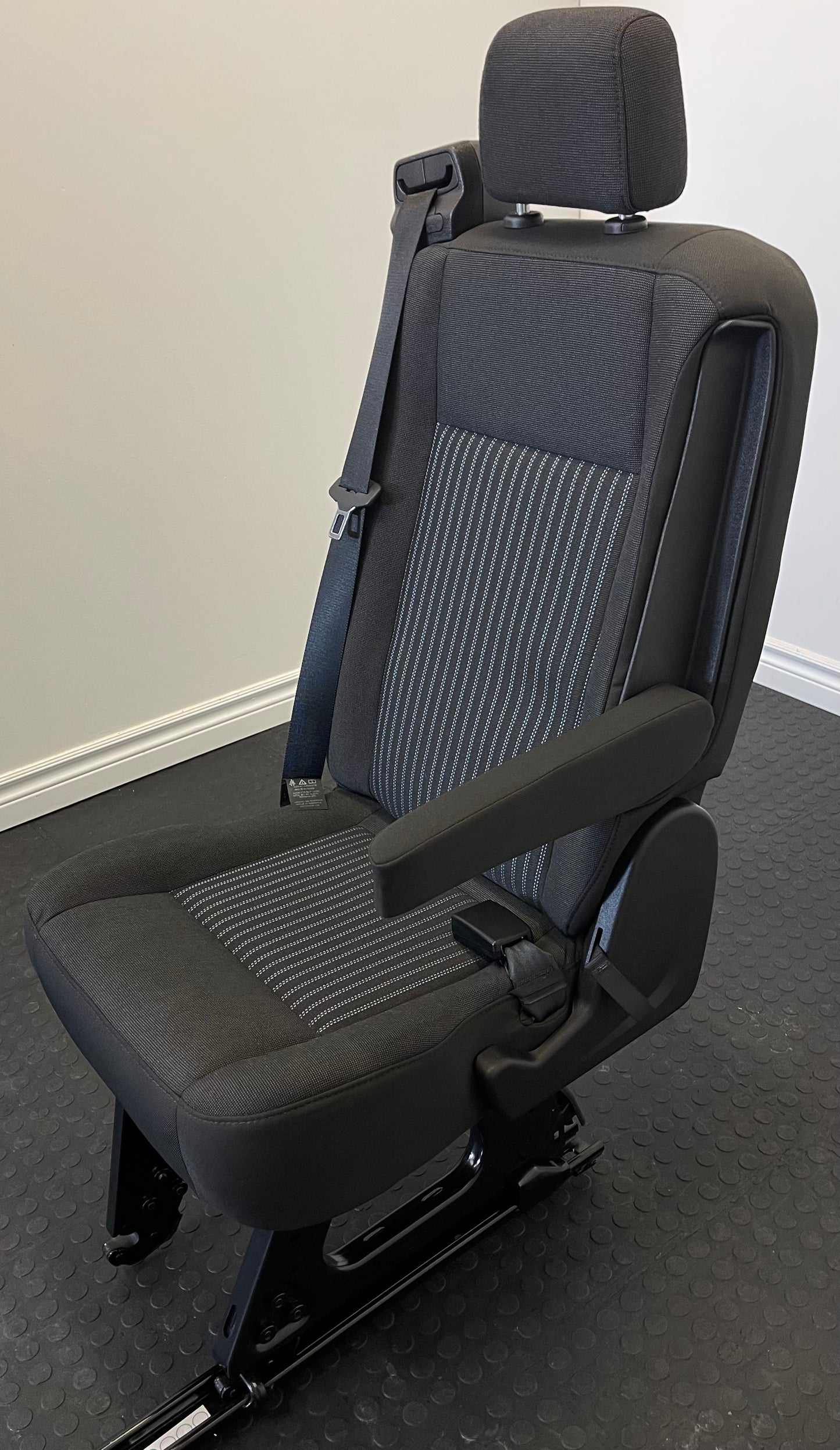 Ford Transit Passenger Seat 2015-2019 Black Cloth Right Front Wheel Well Mounted Single Seat