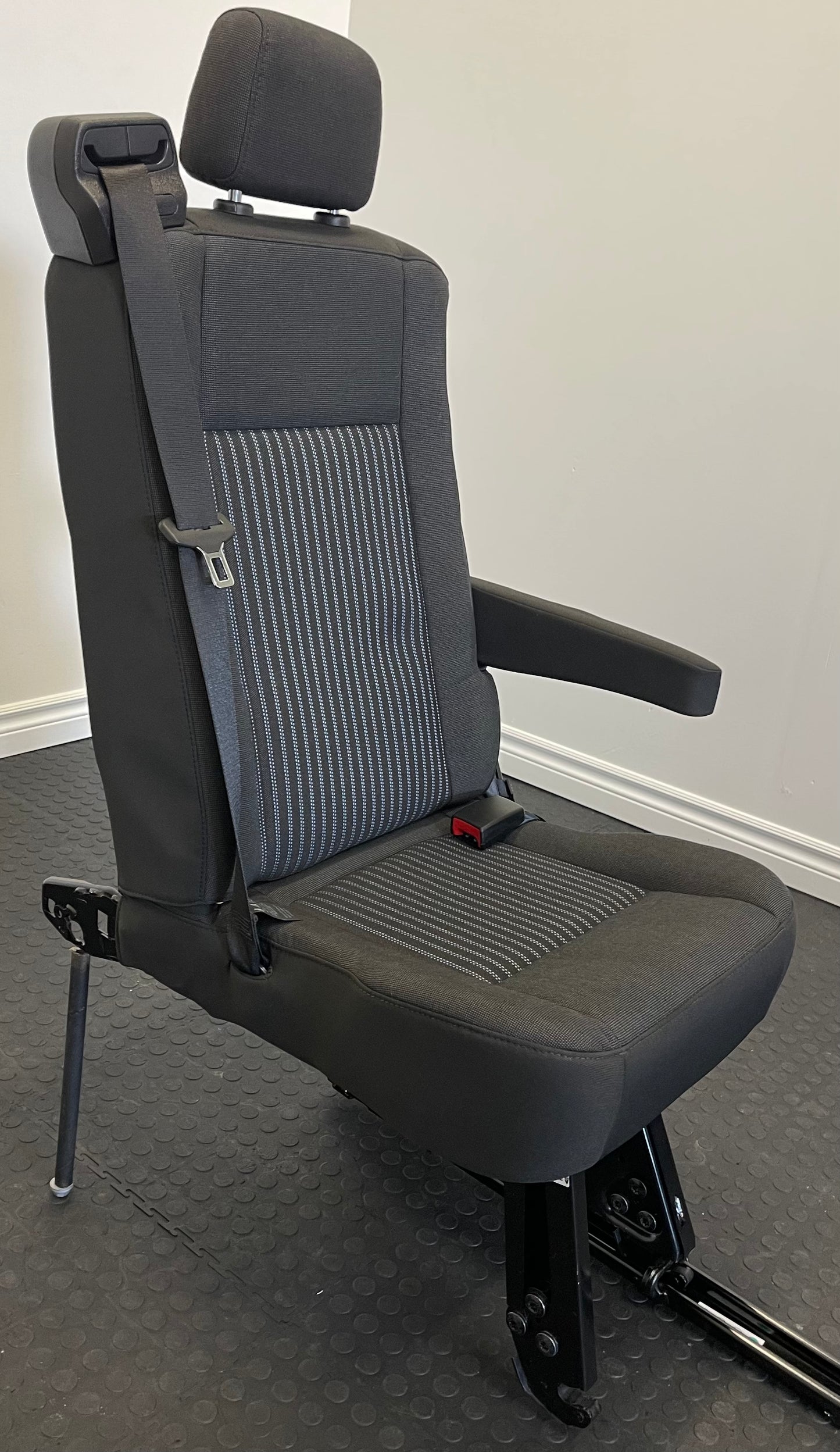 Ford Transit Passenger Seat 2015-2019 Black Cloth Right Front Wheel Well Mounted Single Seat