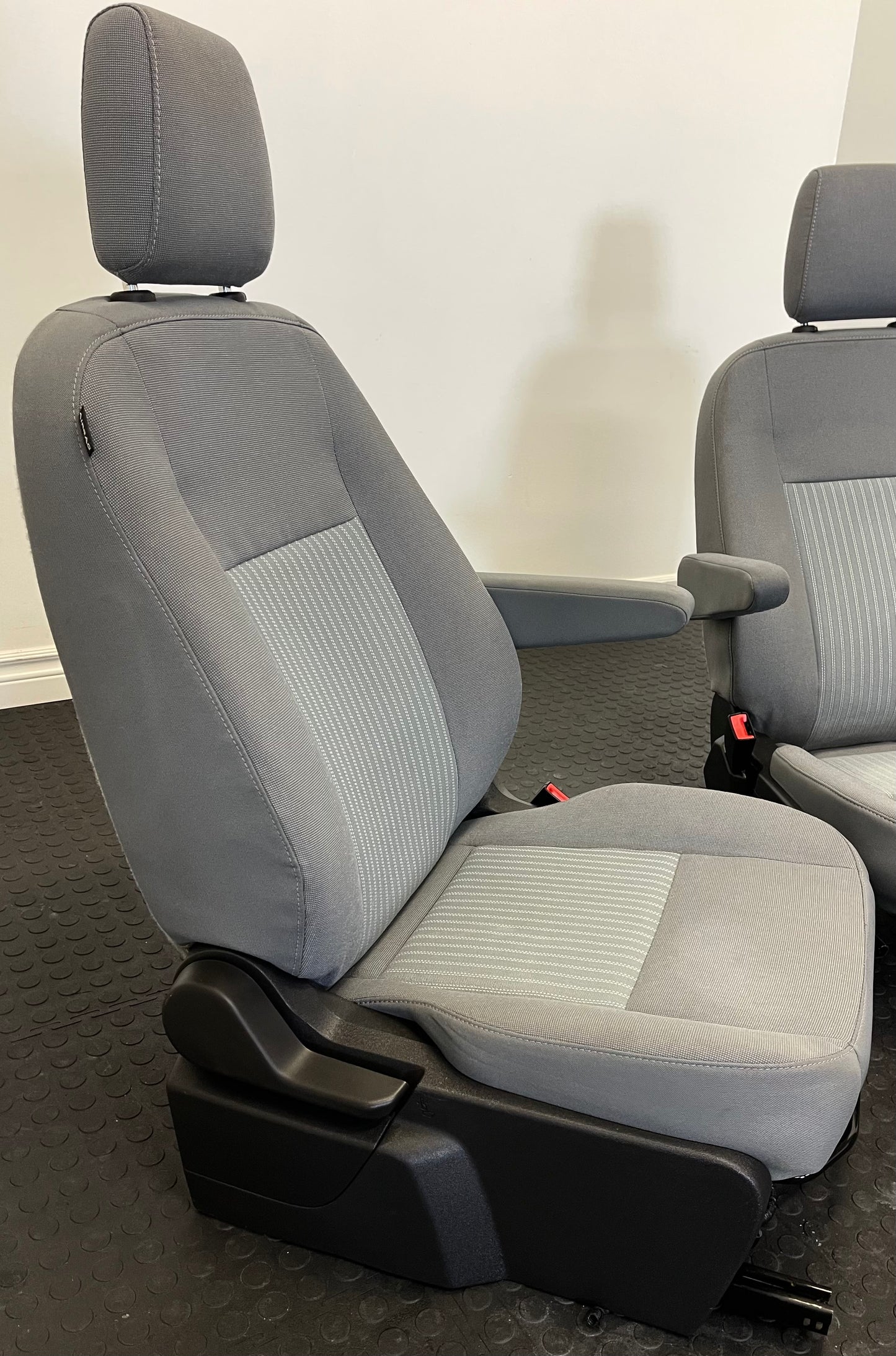 Ford Transit 2015-2019 Grey Cloth Power Driver and Manual Passenger Seats