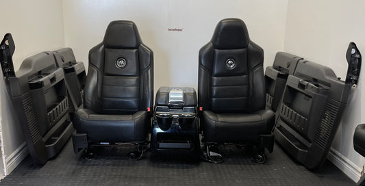 2008 Ford Super Duty Harley Davidson Edition Black Leather Interior Set