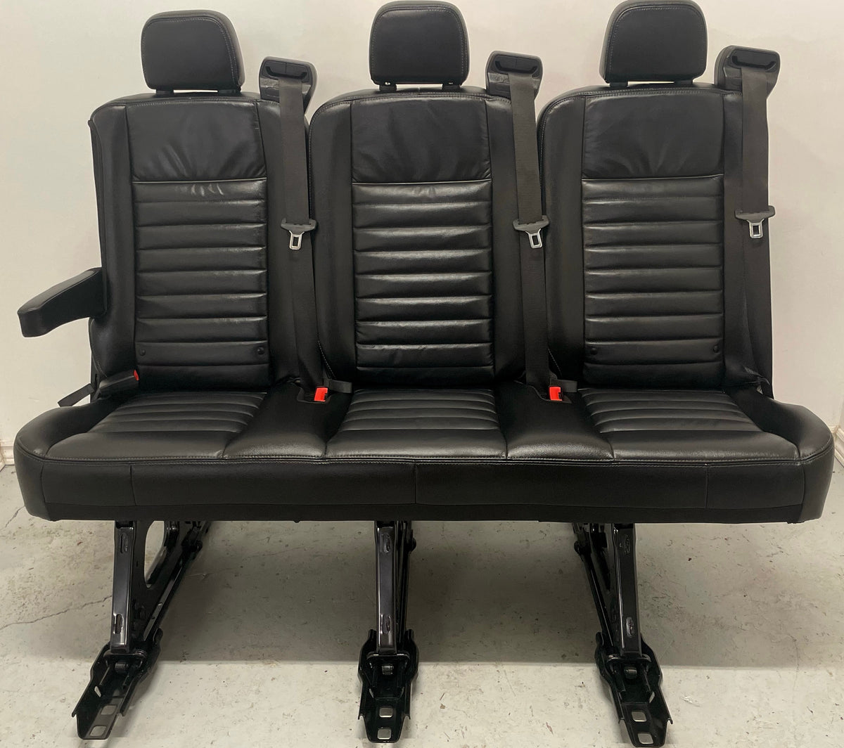 Ford Transit Passenger Leather 55" Triple Bench Seat Universal Fit Quick Release VANLIFE Cargo Camper Savanna Express