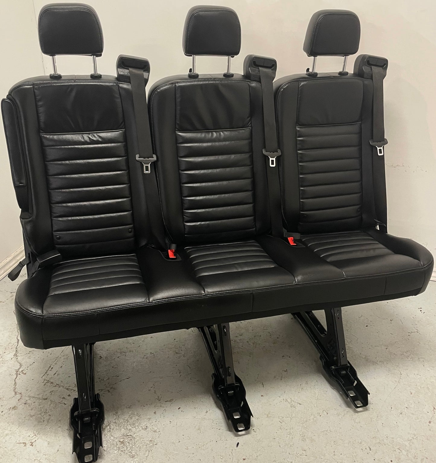Ford Transit Passenger Leather 55" Triple Bench Seat Universal Fit Quick Release VANLIFE Cargo Camper Savanna Express