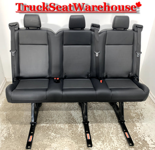2020 FORD TRANSIT VAN black vinyl 63" wide three position bench seat with mounts removeable quick release universal fit custom