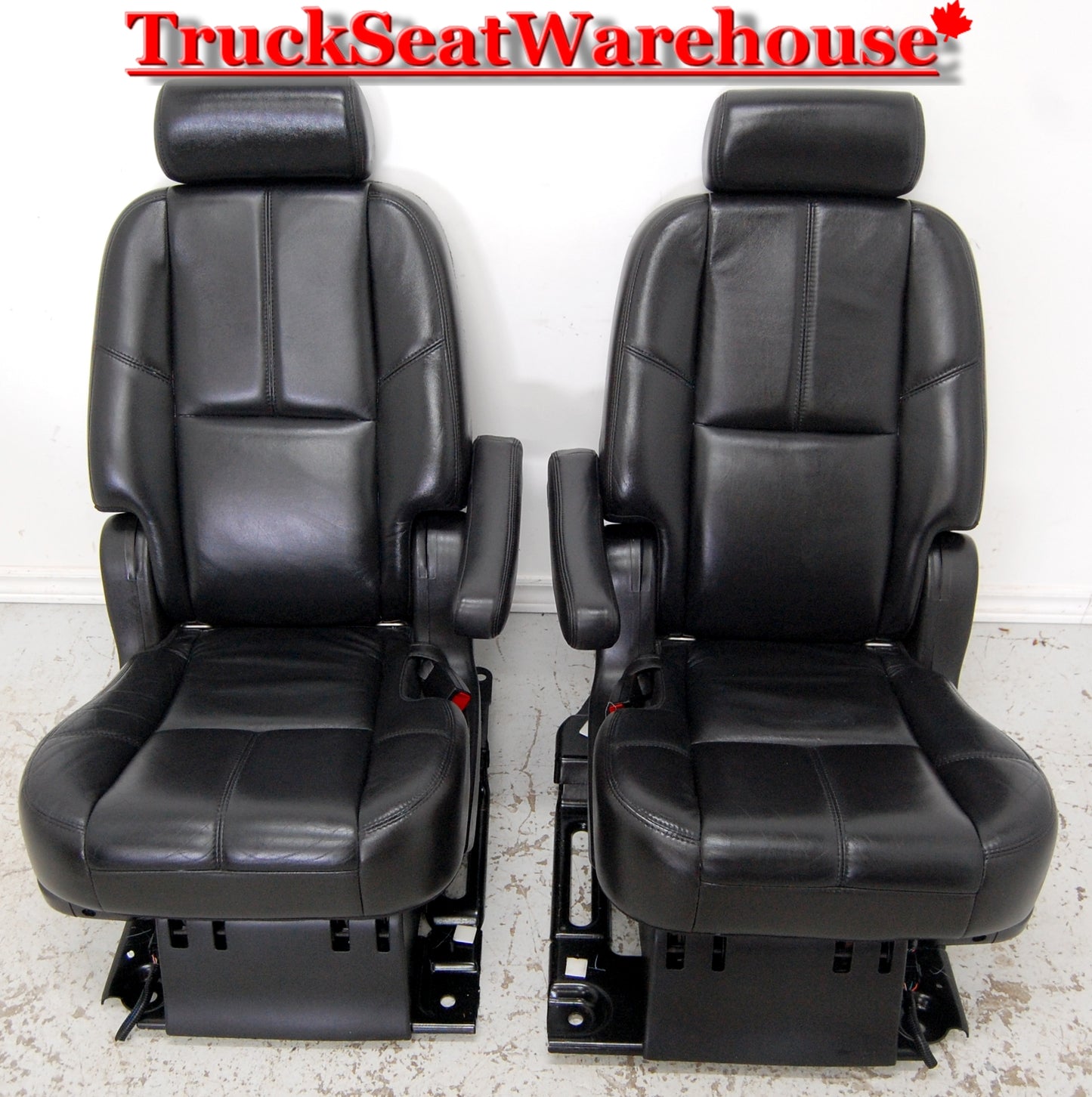 Black Leather captains chairs bucket seats from the 2nd second row of a 2013 Chev Suburban. fits GMC Yukon XL | Escalade ESV | 