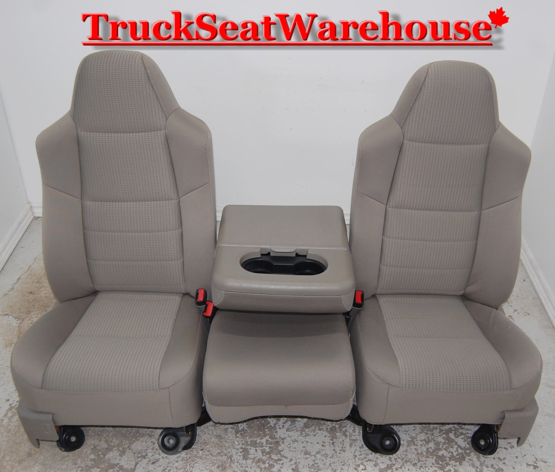 Cloth power front seats and center fold down seat console from a 2008 Ford F250 Superduty Truck . F350 F450 F550