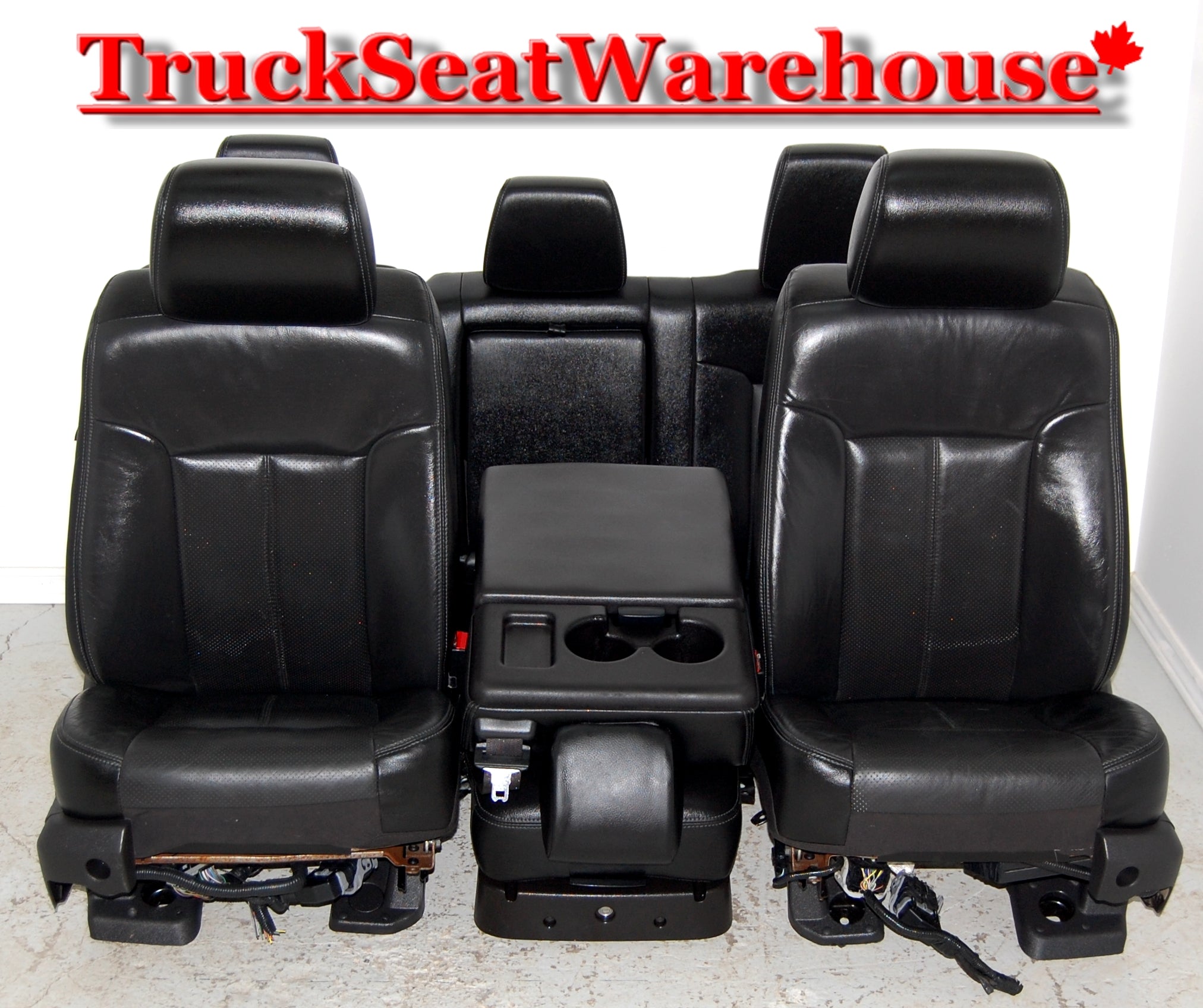 Ford F250 Super Duty BLACK LEATHER Seats Power Heated Cooled F350 F450 ...
