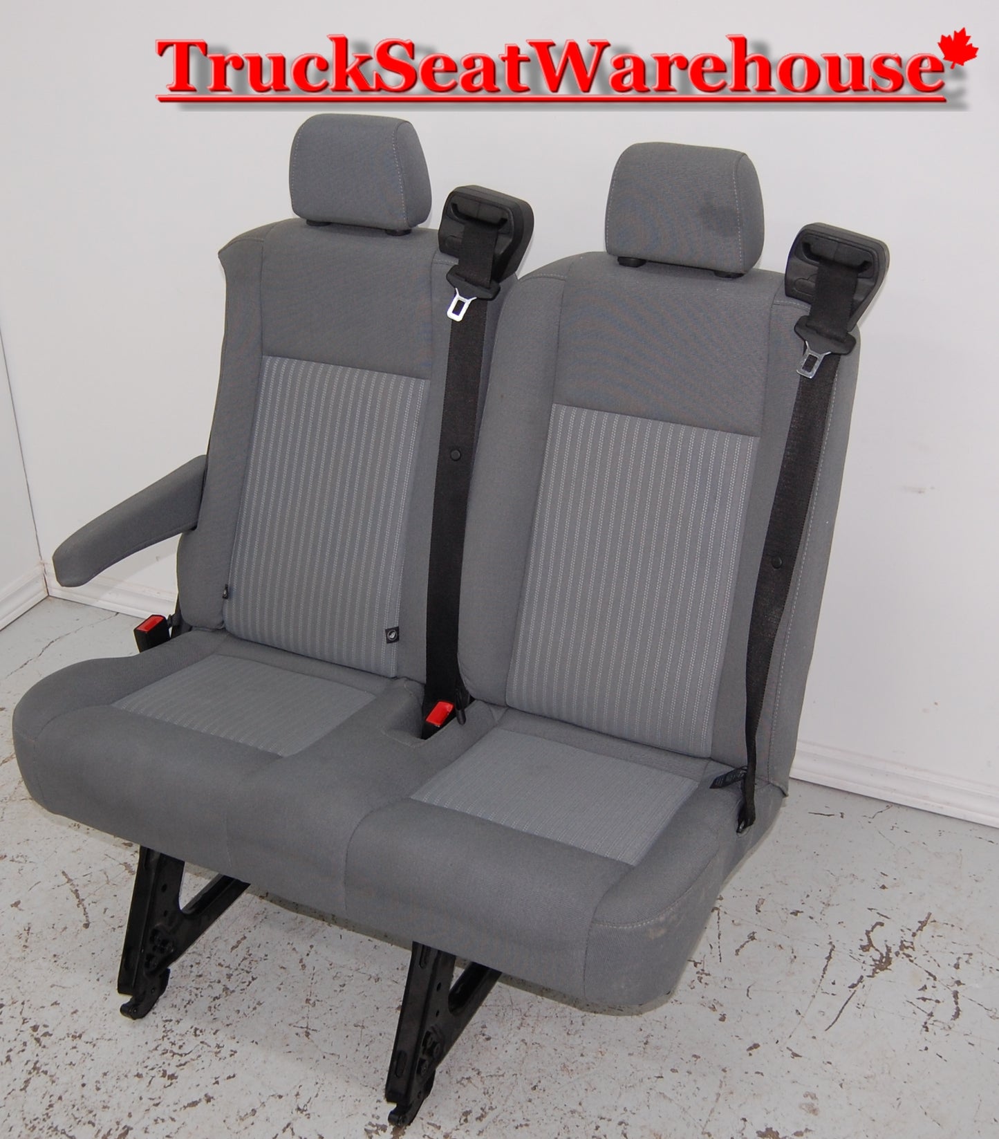 Ford Transit van 2017 2018 2019 36 inch wide 2 position bench seat with mounts grey cloth removable