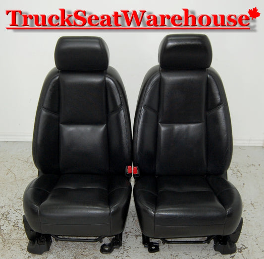 Chevy Truck Escalade 2012 Power Heat Cooled BLACK LEATHER Front Seats