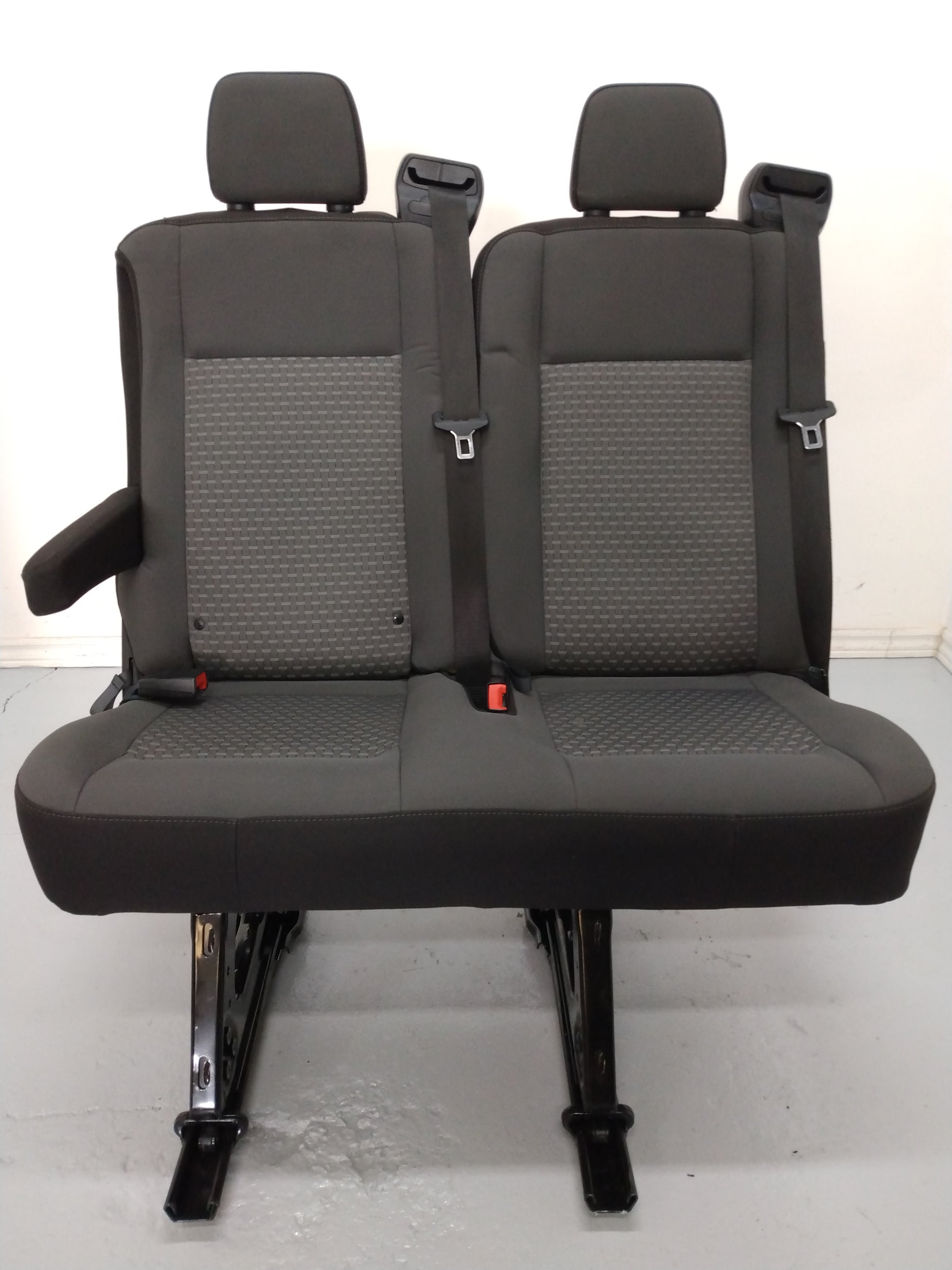 Ford Transit van 2022 black cloth 36" wide left side  2 position bench seat with mounts. with recline and armrest | removable quick release universal fit